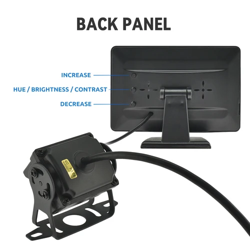 Imagen 2 del producto Cámara de visión trasera de coche MJDOUD con Monitor para estacionamiento de camiones pantalla de 4,3 ""cámara de marcha atrás HD 12-24V visión nocturna fácil instalación