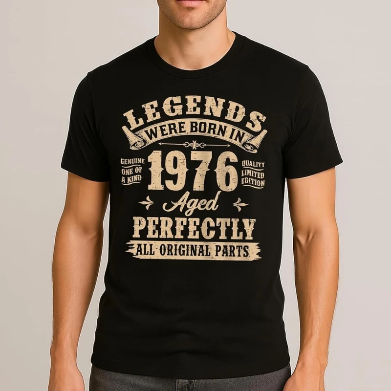 Legends Were Born in Fashion T-Shirt Vintage Milestone Year Aged Perfectly Shirts Celebrating Birthday Retro Mens Graphic Tees