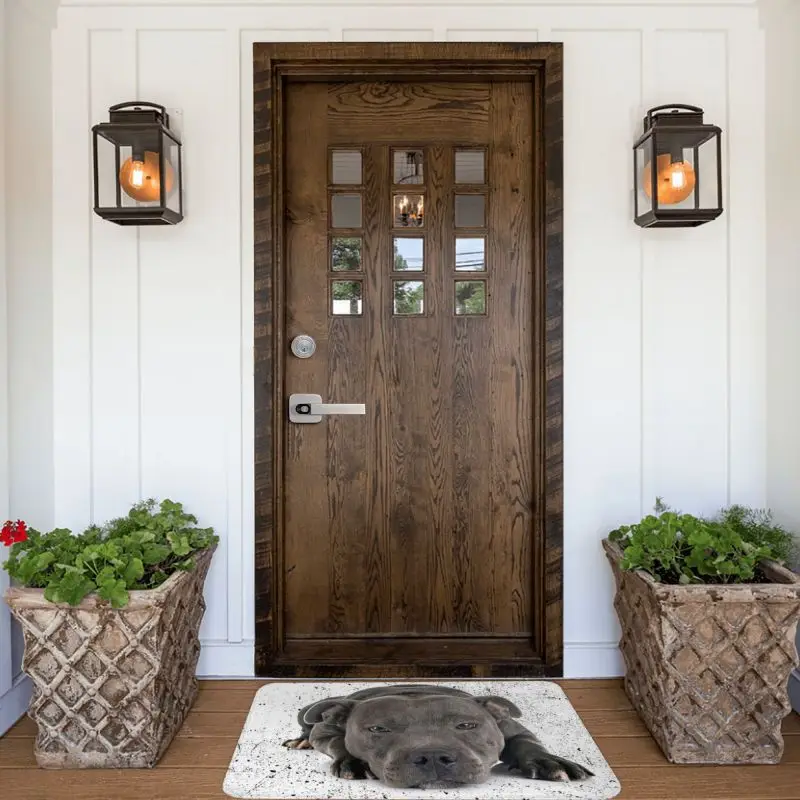 Cute Staffordshire Bull Terrier Dog Doormat Anti-Slip Kitchen Bath Mat Toilet Door Floor Entrance Carpet Rug Bedroom Footpad