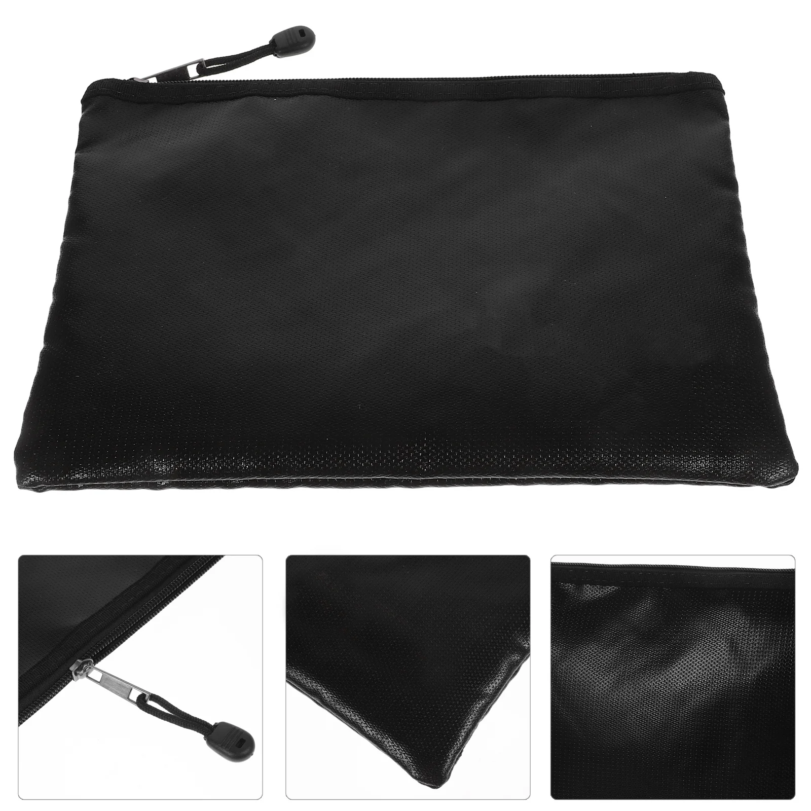 

1 шт. огнестойкая водонепроницаемая сумка для документов, черная большая вместительная молния, безопасное хранение файлов для паспортов, сертификатов, наличных букв