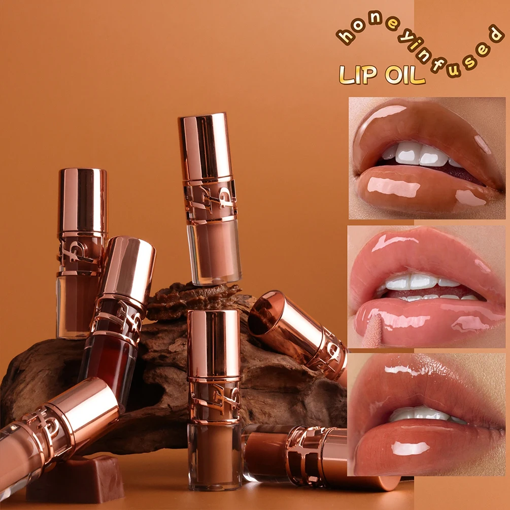 Mirror Water Gloss Lip Oil Chocolate Lipgloss Hydrating Non Sticky Shiny Plumping Private Label Custom Logo Vegan Makeup