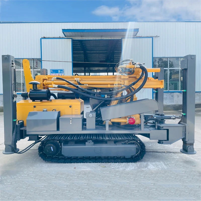 Macchine per impianti di perforazione per pozzi d'acqua DTH da pozzo diesel montate su cingoli da 300 m