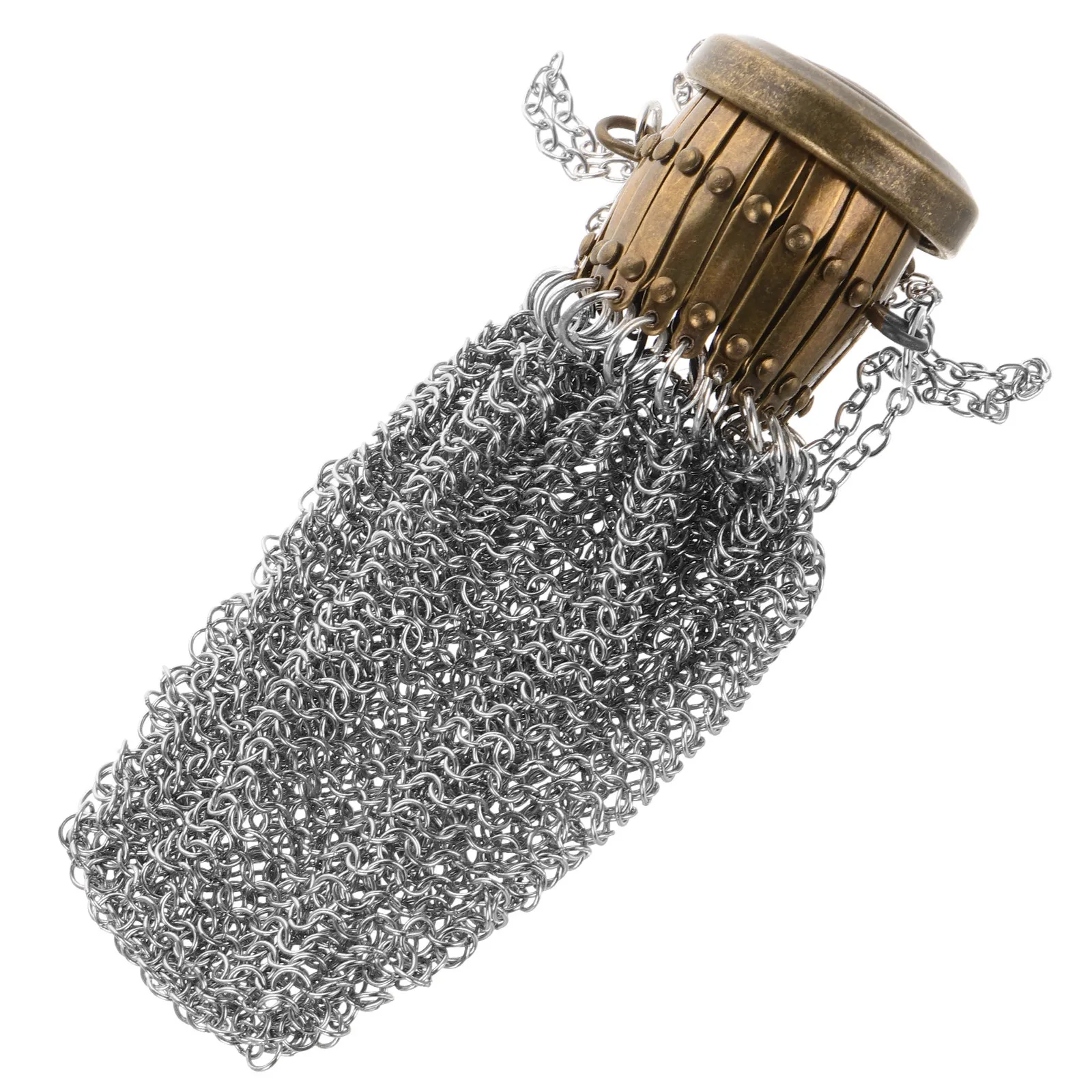 

Vintage 1920S English Coin Purse Small Metal Mesh Hanging Chain Unique Handmade Change Bag Stylish Travel Accessory
