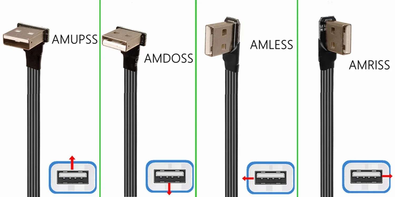 차량용 LED 제어 스크린 USB 초단파 엘보, 렉서스 es 울트라 플랫 엘보 데이터 케이블, 숨겨진 플랫 케이블, 타입 C, 0.1M, 0.2M