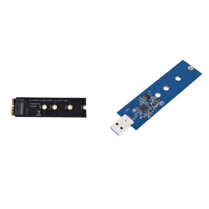1 Pcs Ssd Adapter Connectors M2 To Ssd & 1 Pcs M.2 To USB Adapter,B Key M.2 Ssd Adapter USB 3.0 Ssd Reader Card