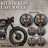 Motorcycle Tank Pad Windshield Helmet Forest King Tiger Decals Kit Reflective Stickers for Retro Car Honda Kawasaki Suzuki