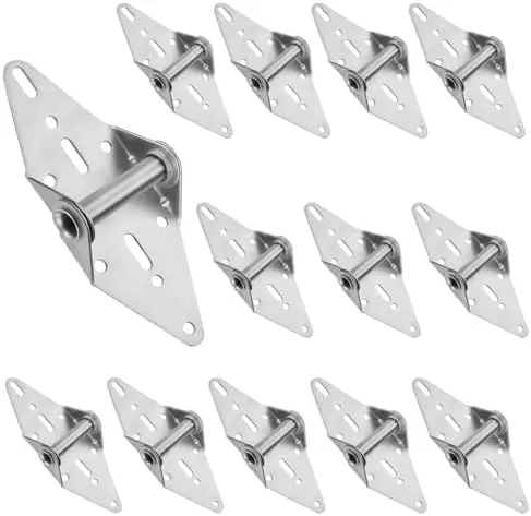 

12 Pack Heavy Duty #1 Garage Door Hinges – 14 Gauge Galvanized Steel Hardware Kit for Residential Use