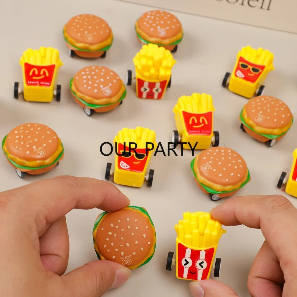 15Pcs Mini Burger French Fries Pull Back Cars Toy for Kids Birthday Party Favors Baby Shower Gift Pinata Fillers Christmas Gift