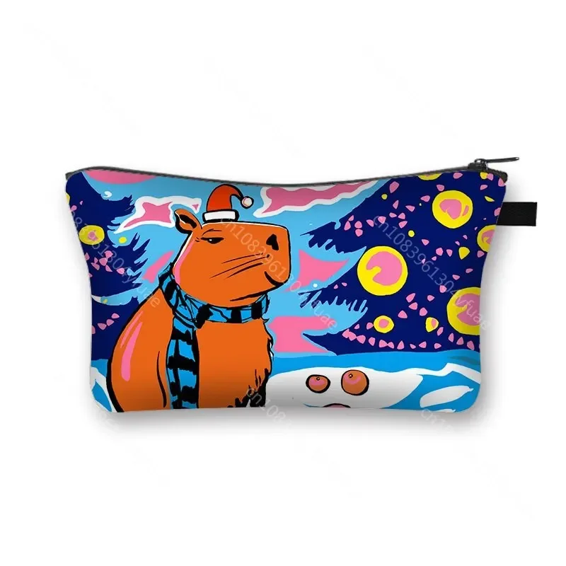 Cute Animal Capybara Cosmetic Case Funny Ok L Pull Up Makeup Bags Girls Toiletries Organizers Small Handbag Cute Cosmetic Bag