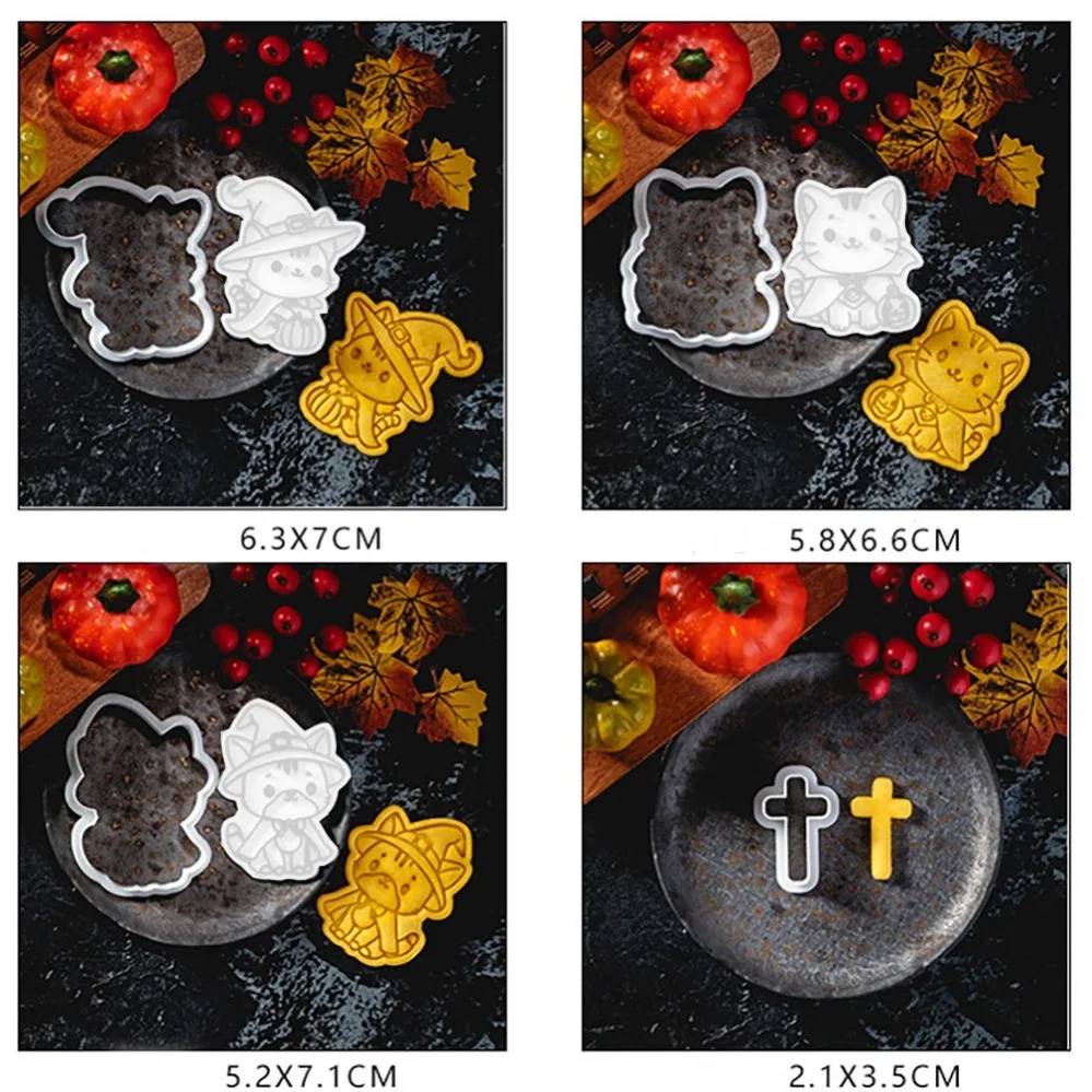 Cartoon Halloween Zauberer-Kätzchen Ausstechformen DIY Backwerkzeuge und Zubehör Keksausstecher – Detail 8