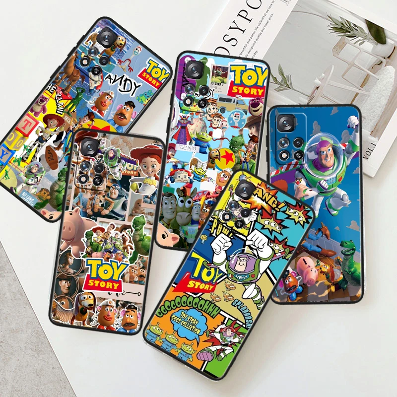 

Disney Toy Story Black Phone Case For Xiaomi Redmi Note 13 12 11 10 9 Pro Plus S T Max E 4G 5G Funda Shell Soft Cover Capa