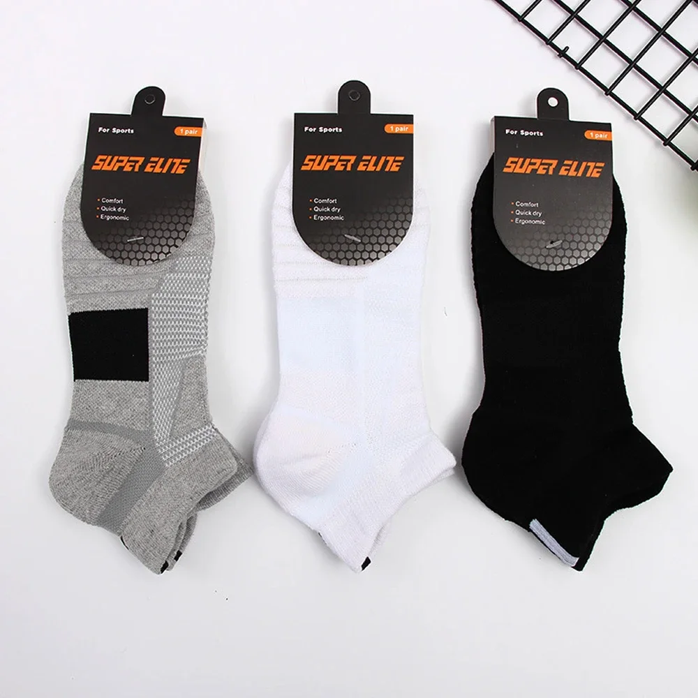 1pair Men's Cotton Non-slip Yoga Socks With Grips Breathable Anti Skid Floor Socks For Pilates Gym Fitness