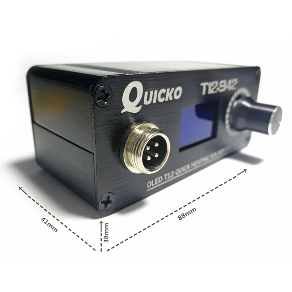 Quicko-T12-942 MINI Soldering Station with EU Adapter, 24V 3A Solder T12 Iron Tip, Portable Welding Tool, finished Machine