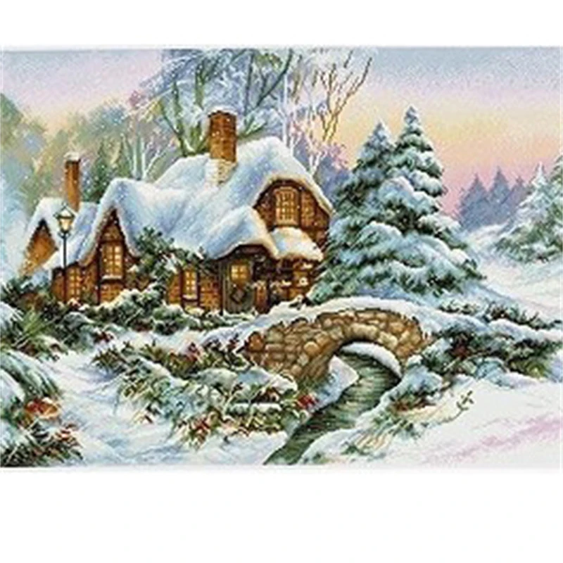 

6822 Cross stitch craft kit hobbies for adults embroidery kits christmas village cross stitch embroidery pictures with thread