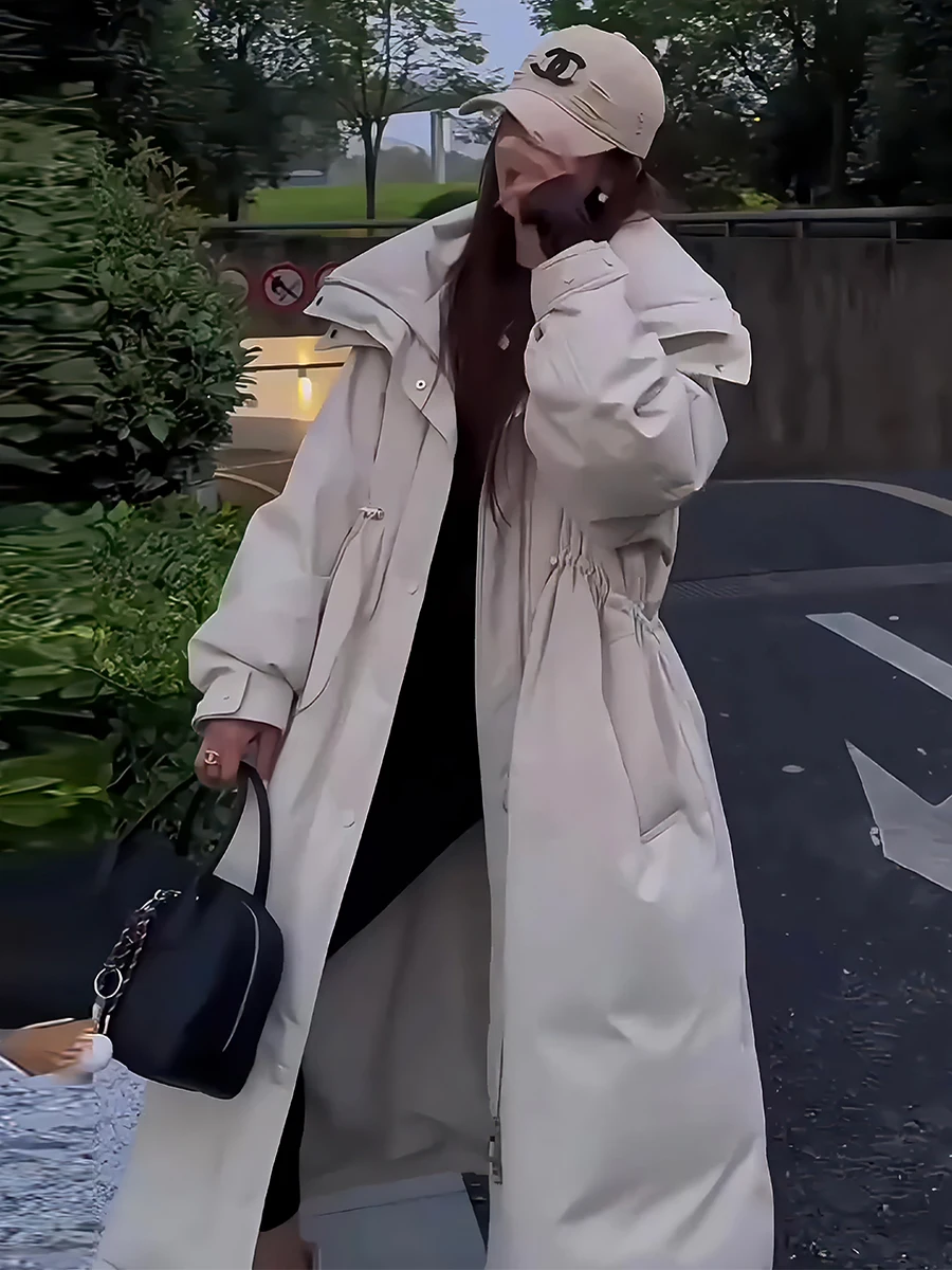 Donna Thiened White Du down Puffer Jaet Inverno Nuovo arrivo Cappotto lungo Con cappuccio Pendolarismo Sle Lungo Lunghezza Capispalla alla moda