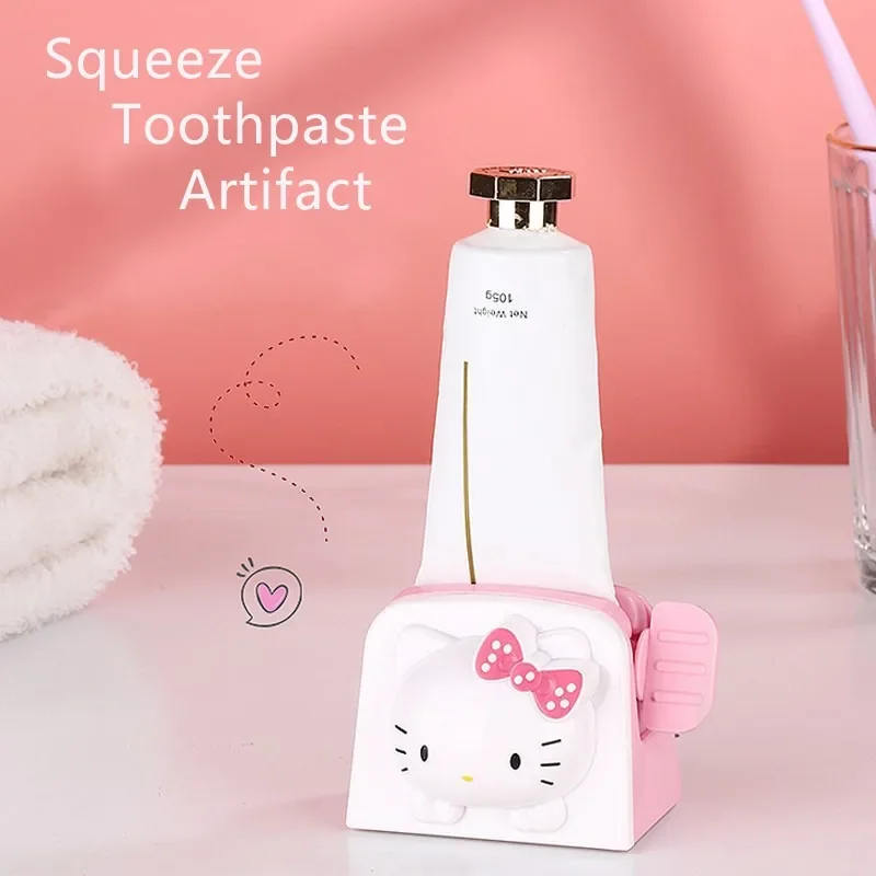 Cartoon Pattern HelloKitty Kuromi Squeezer Facial Cleanser Storage Rack Children Toothpaste Clip Divine Tool Portable Effortless