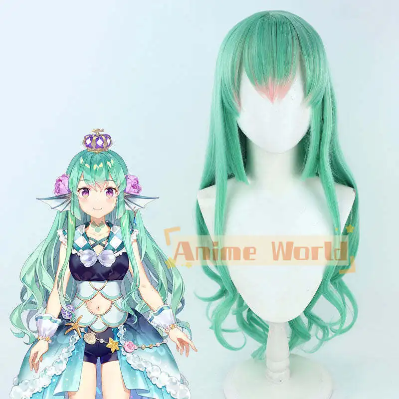 Virtual YouTuber Nijisanji LazuLight Portrait Finana Ryugu Green Cosplay Wig B Edition