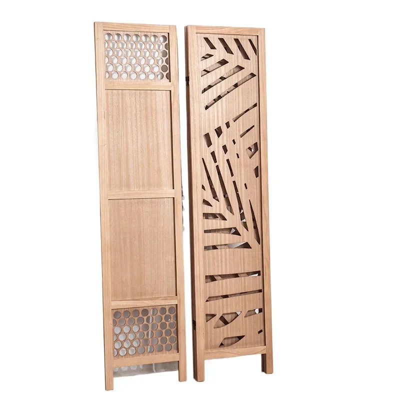 Foldable Wooden Room Divider Portable Decorative Partition for Office Hotel Lobby Entrance Simple Style Space Separator