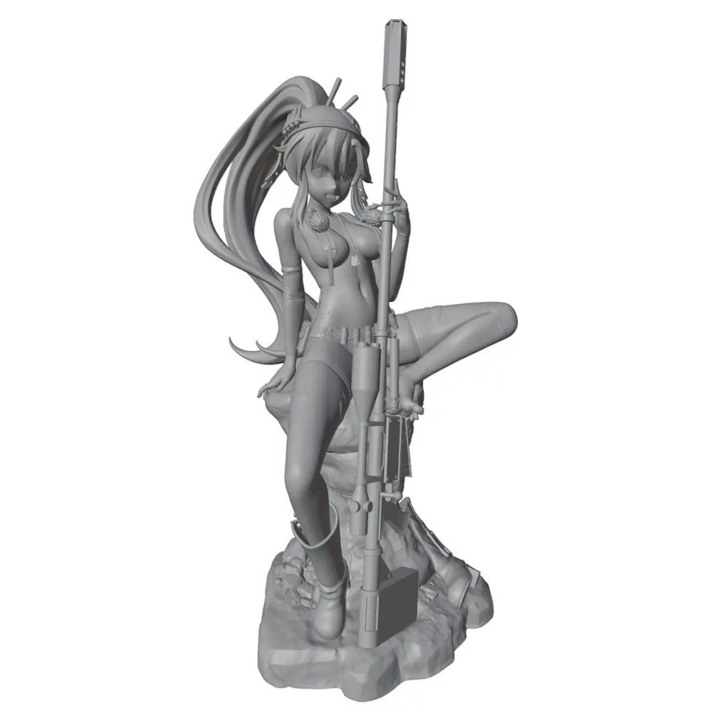 1/24  75mm  Female Warrior Resin Model Kits  3D Printed Gray Model Figurine DIY Doll Model Unassembled And Unpainted