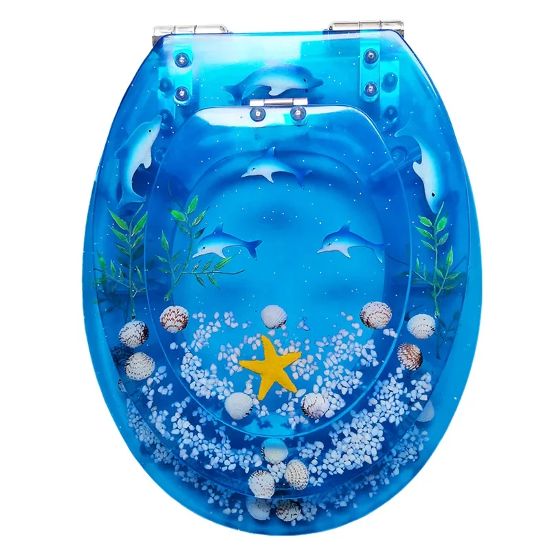 Resin Parent-child Toilet Seat Cover for Adults and Children, Thickened Type Household Universal Children's Toilet Seat Cover