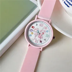 2024 NEW Kids Watch Children Girls Boys Students Rabbit Colourful Silicone Watches Lovely Stars Party Gift Quartz Wrist Watch