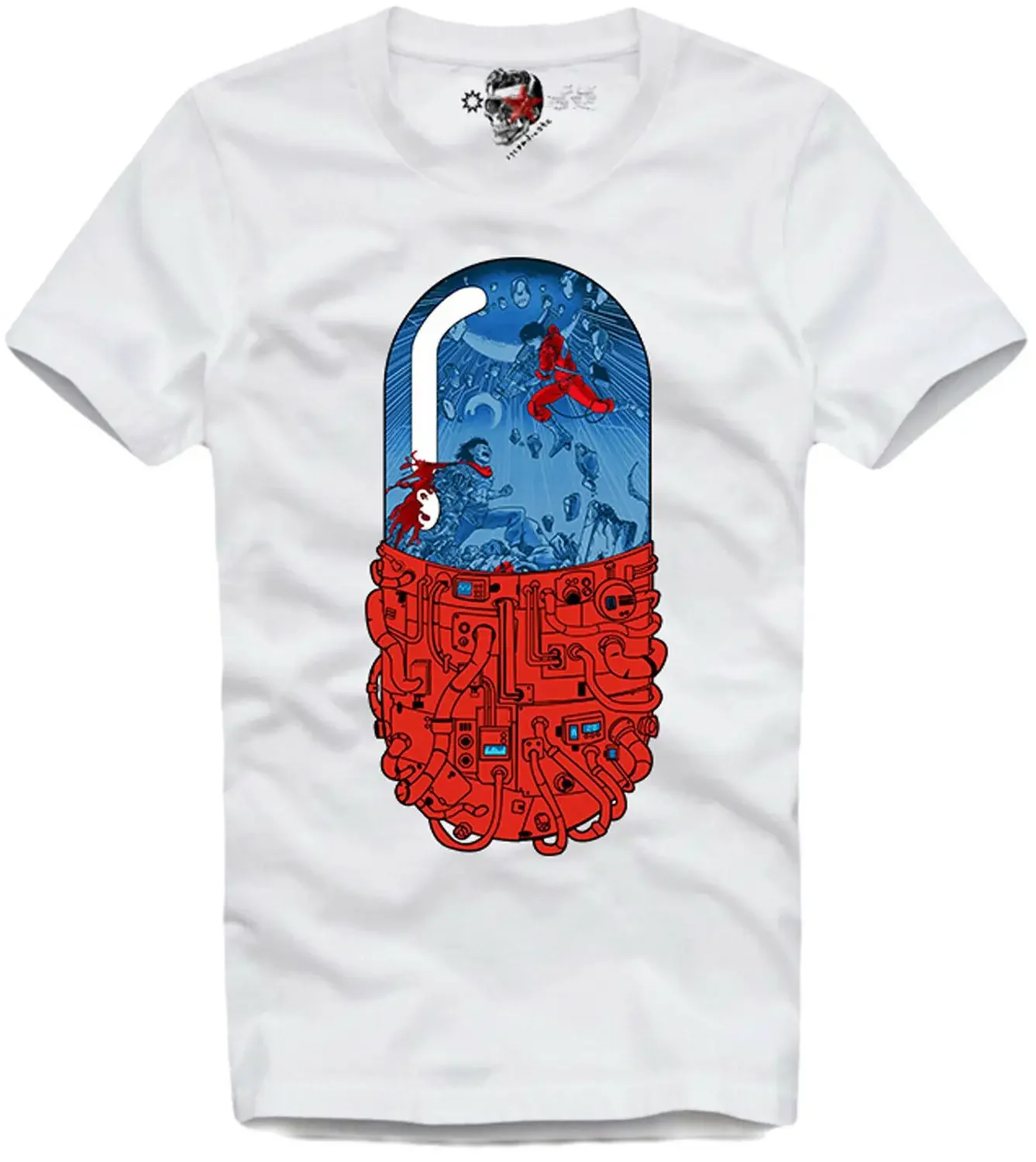 T-Shirt Akira Pill Red Blue Matrix Manga Psychonaut Psychopath Newest  Fashion Summer Short Cotton Fashion for Men  T Shirts