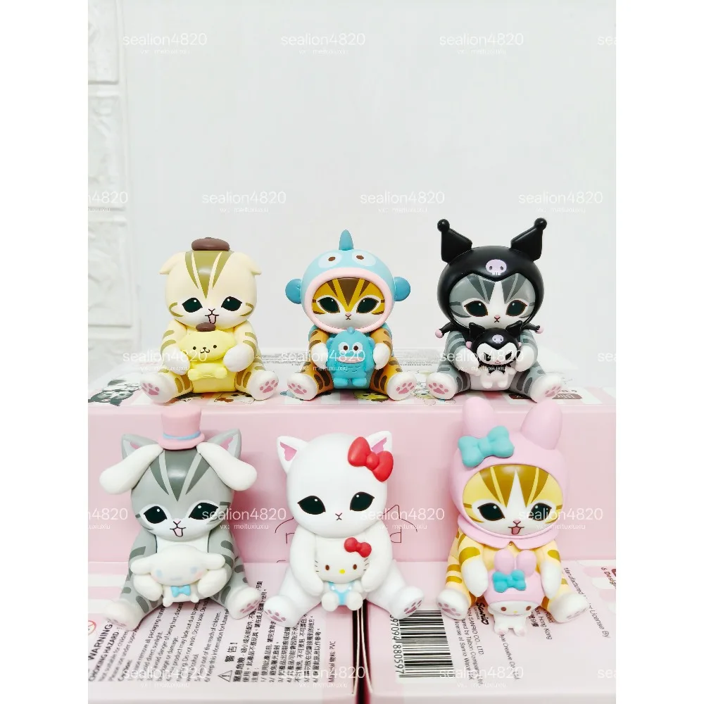 

Mofusand Cat Blind Box Toys Kawaii Sanrio Cosplay Cat Figure Mystery Box Shark Cat Figure Collectible Anime Figurine for Girls