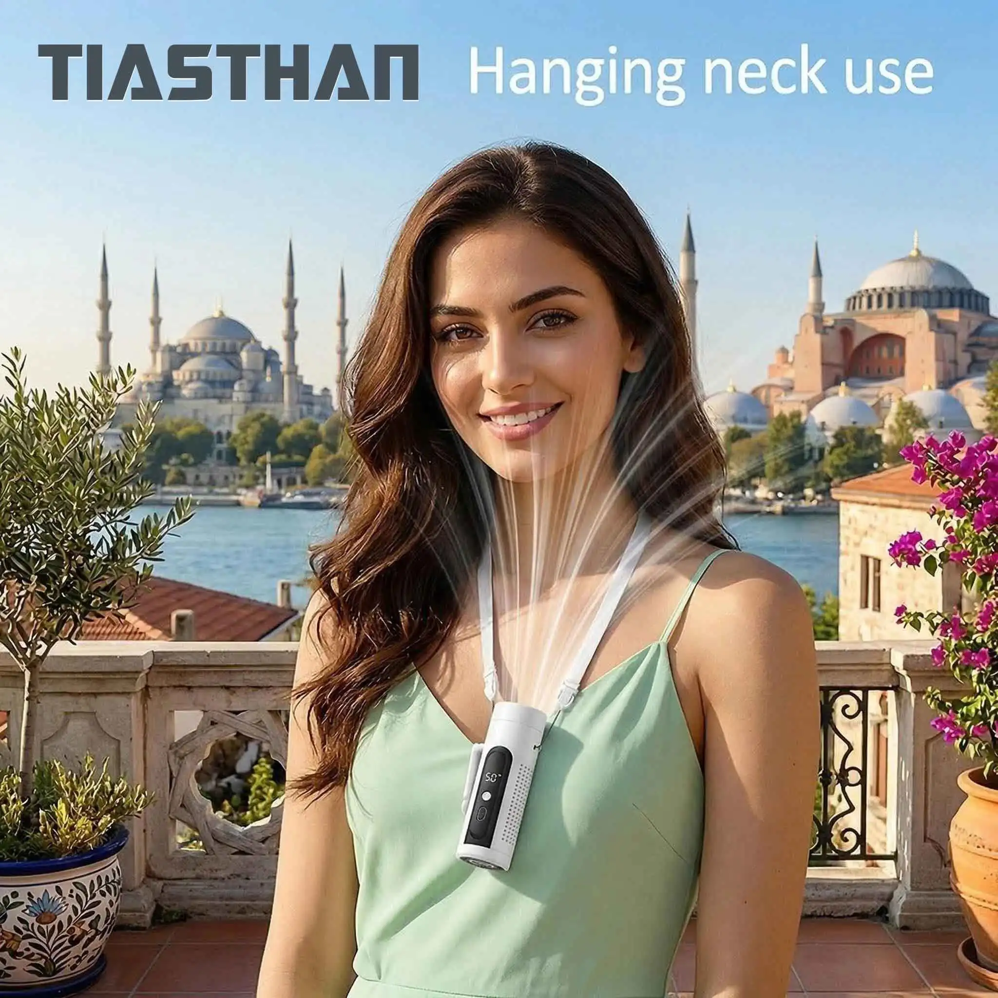 

USB Rechargeable Mini Travel Fan 3000mAh High Battery Capacity 3-in-1 Handheld Neck Fan with 199 Levels Wind Speed Pocket Fan