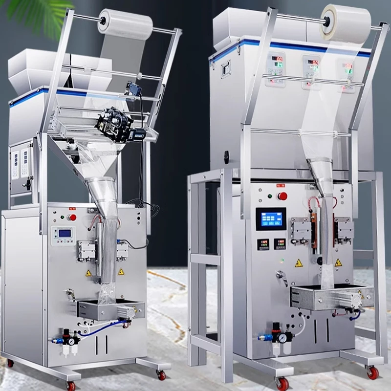 Fully Automatic Three Scale Packaging Machine Granule Food Weighing Packaging Grain Bag Feeding Automatic Packaging  Customized