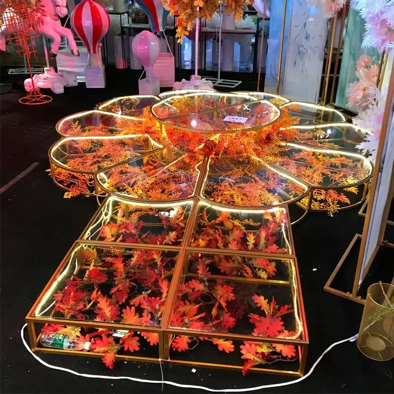Petal stage, luminous stage, tempered glass catwalk stage