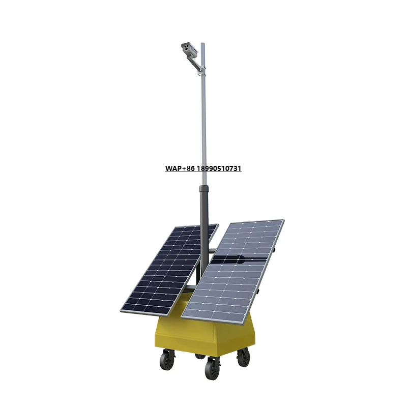 All in One Industrial Emergency Power Trailer Hybrid Solar Backup Generator with Lithium Battery Energy Storage for Surveillance
