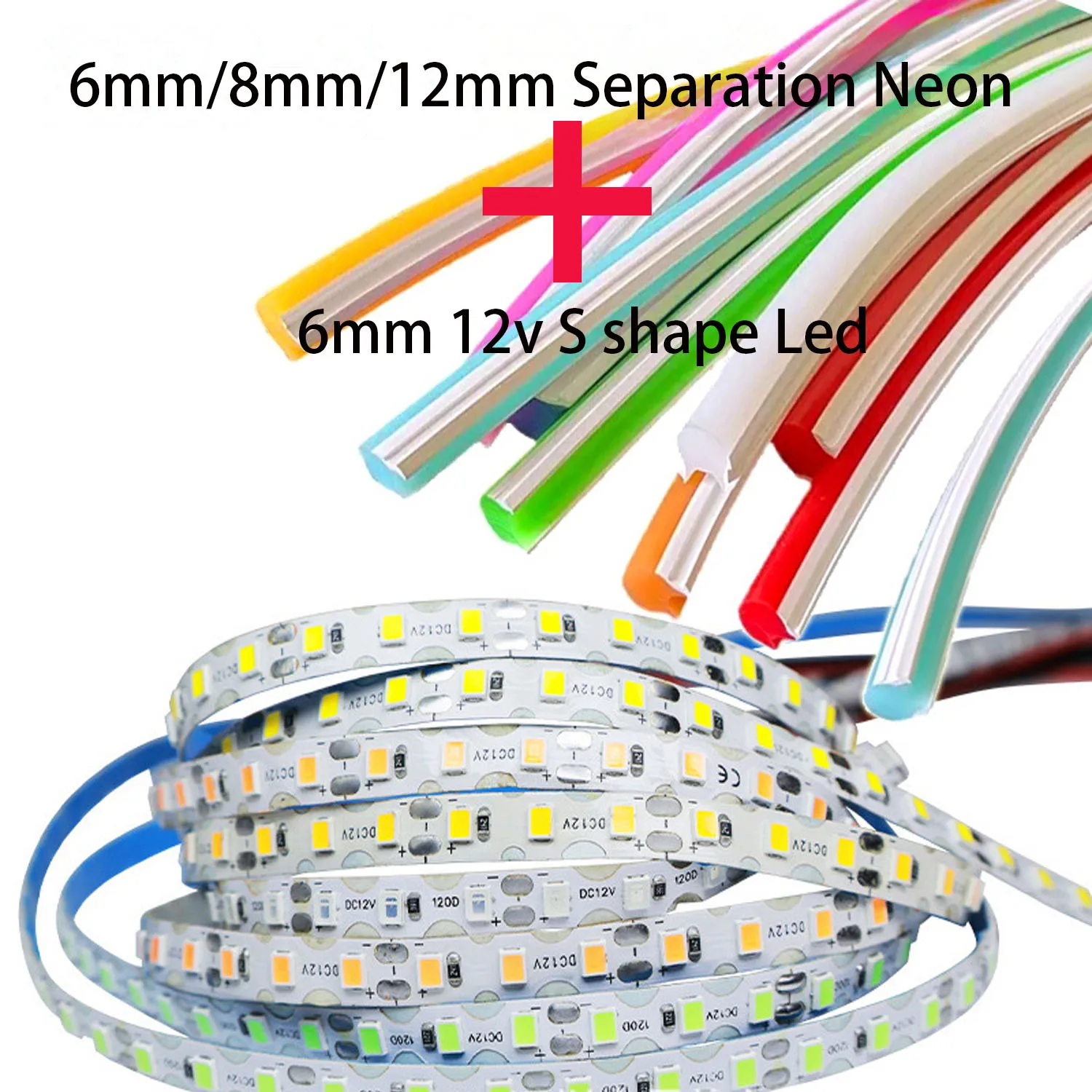 

6mm 8mm independent flexible silicone neon light strip or 120LED SMD2835 LED light strip, used for LED neon light signs