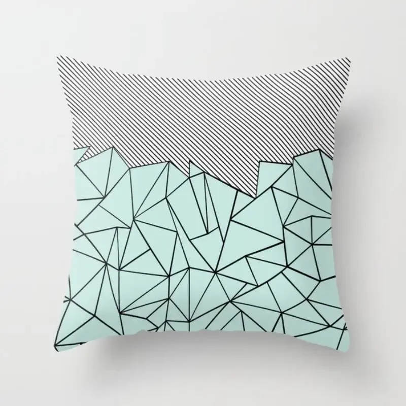 Home Decor Fashion Simple Pillowcase Mint Green  Chair Sofa Car Pillow Farmhouse