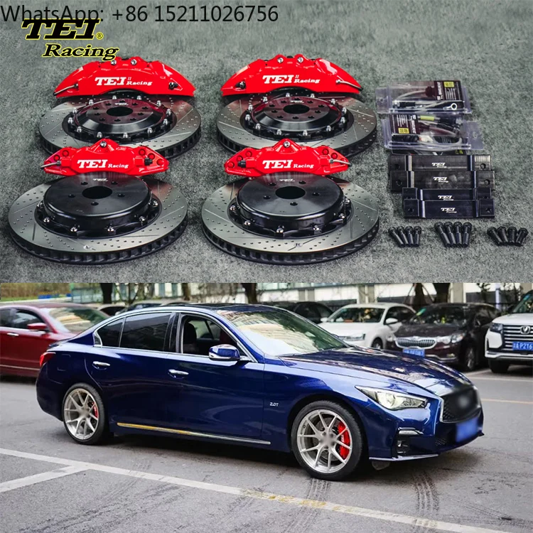Front 6 Piston and Rear 4 Piston Caliper BBK Auto Brake System for INFINITI Q50 18 Inch Rim