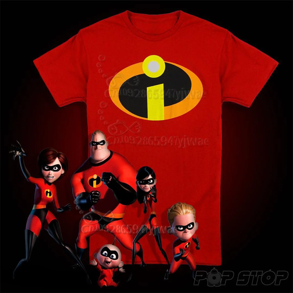 Incredibles Family Logo Graphic Print Shirt Pixar Movie Fan Tee O-Neck Cotton Short Sleeved Party Tee Adults Kid T-Shirt