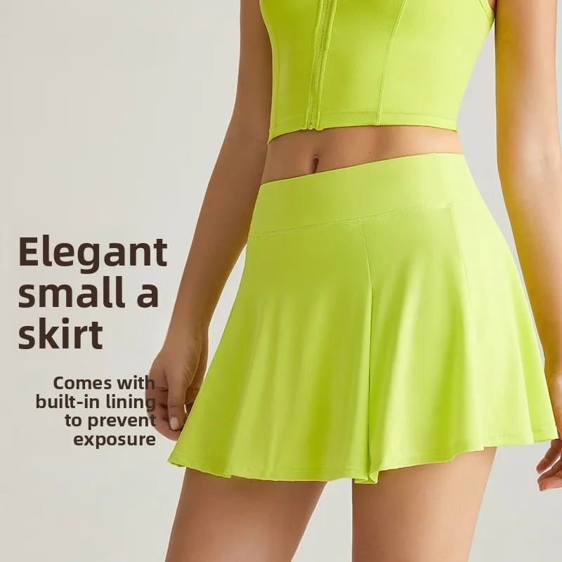 

Women's New Sports Skirt Quick Dry Running Skirt Naked Feeling Butt Lifting Anti Exposure Breathable Yoga Skirt SummerGolf Skirt
