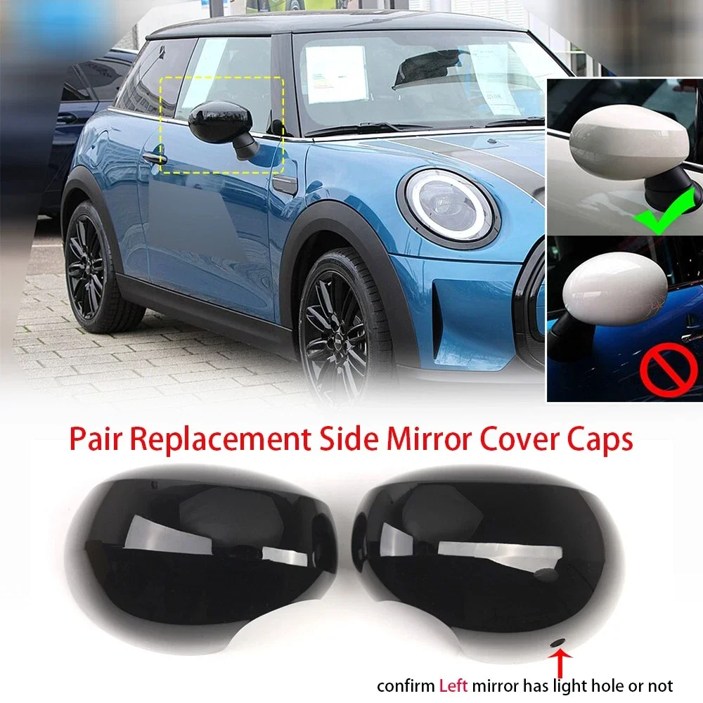 ABS LHD Mirror Rearview Mirror Cap Cover Glossy Black for MINI F54 Clubman F55 Hatchback F56 F57 Convertible F60 Countryman