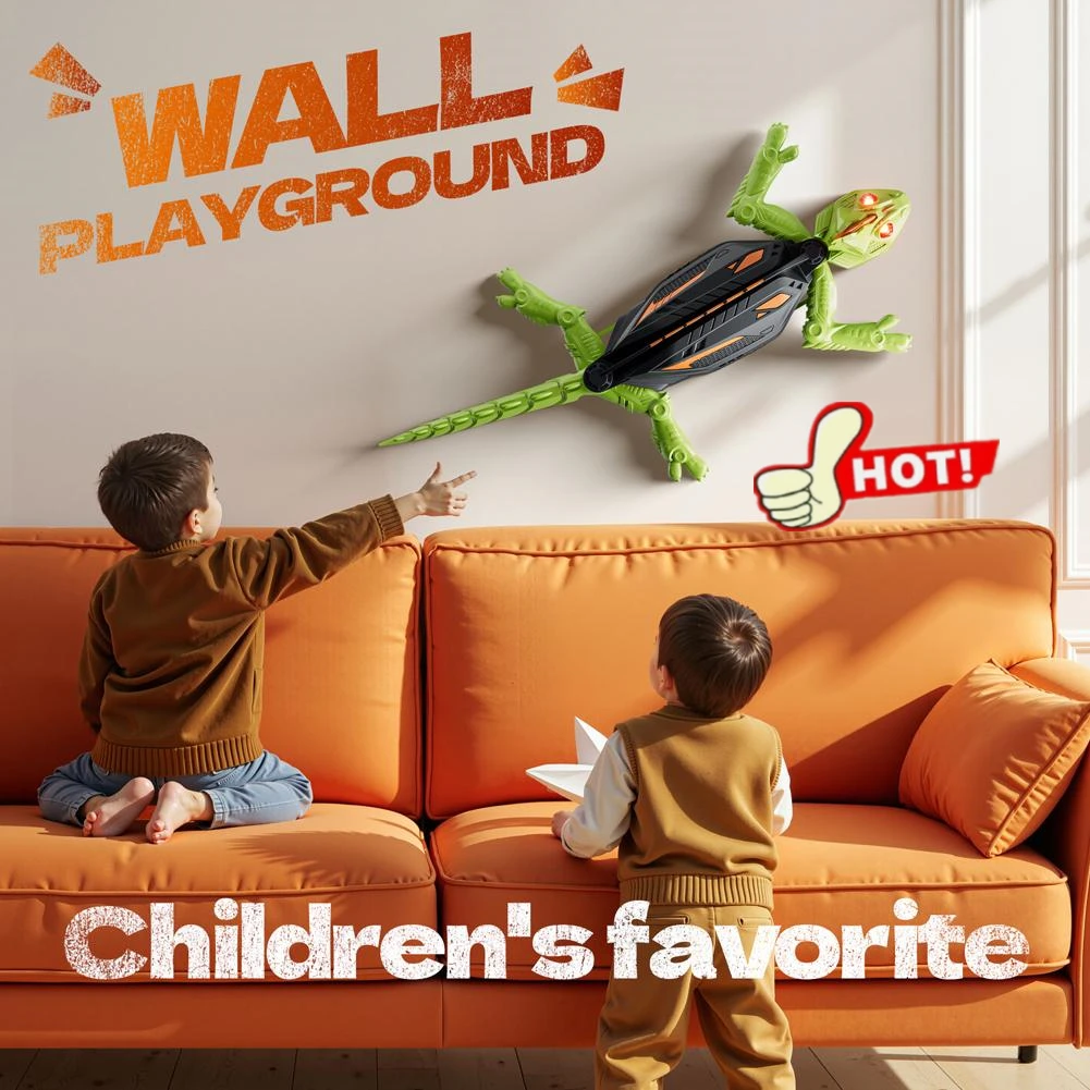 Jouet Robot Gecko d'escalade mural télécommandé pour enfants, Rechargeable, cadeau de nouveauté de festival, conception Anti-chute, facile à utiliser