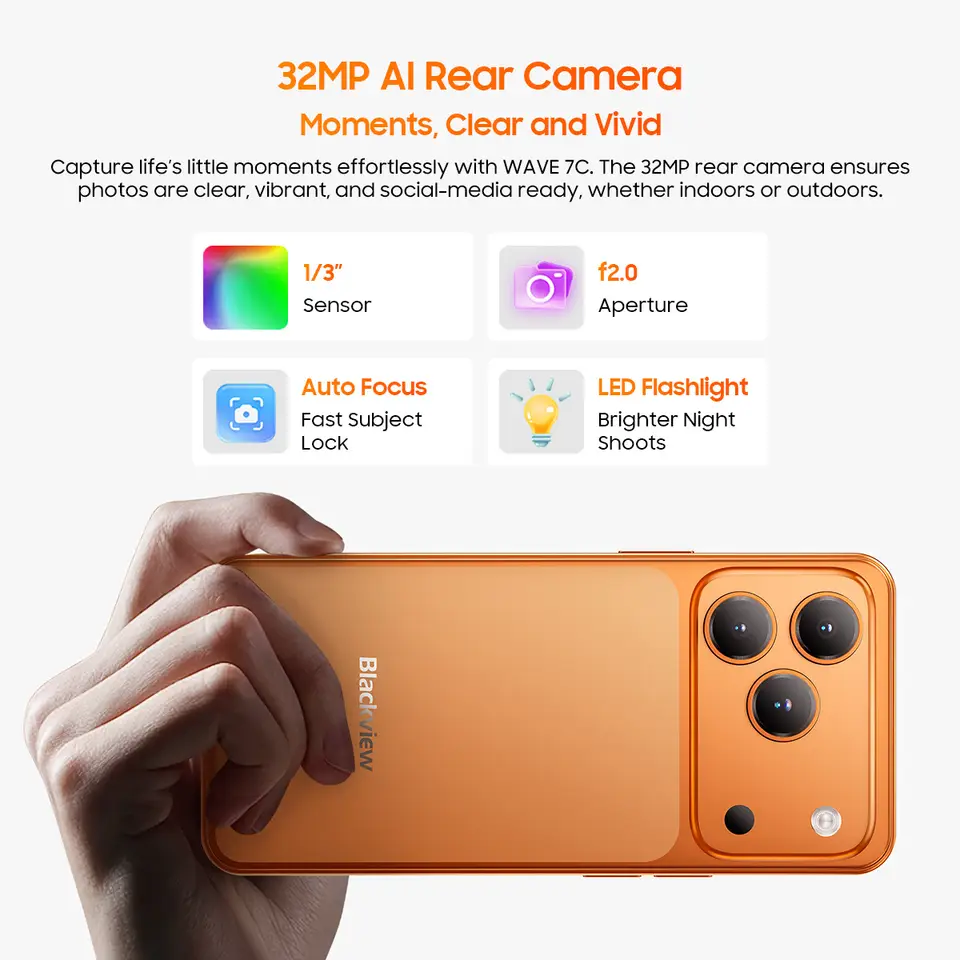 هاتف Blackview OSCAL TIGER 12 ذكي بشاشة 6.78 بوصة FHD+ IPS بدقة 2.4K ومعدل تحديث 120Hz ومعالج Helio G99 وذاكرة 12 جيجابايت و256 جيجابايت وكاميرا 64 ميجابكسل وبطارية 5000mAh وNFC - 6
