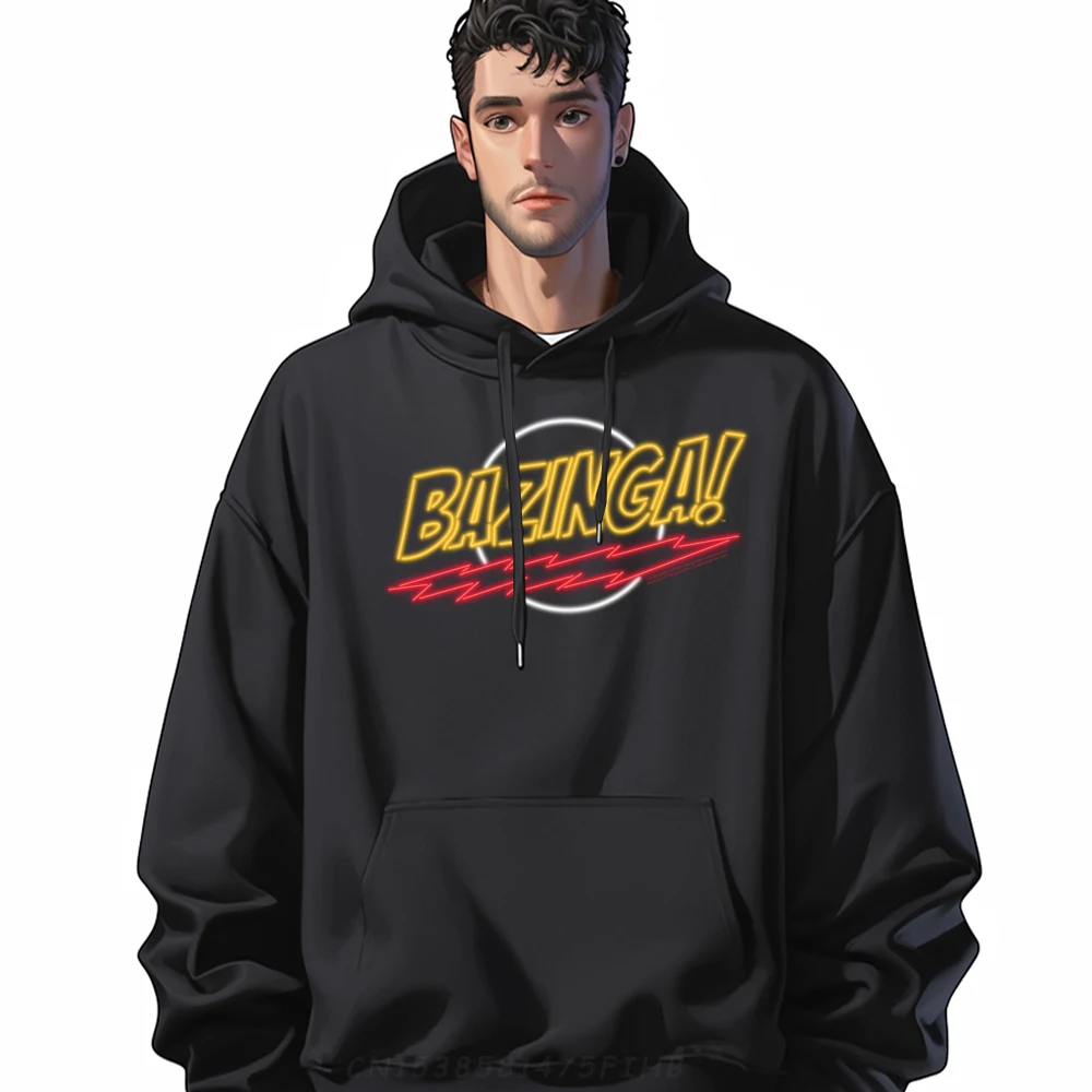 

Retro Men's Hoodies Red Yellow Bazinga Crazy Sweatshirt O-Neck Long Sleeve Normal Newest Printed Hoodies For Men