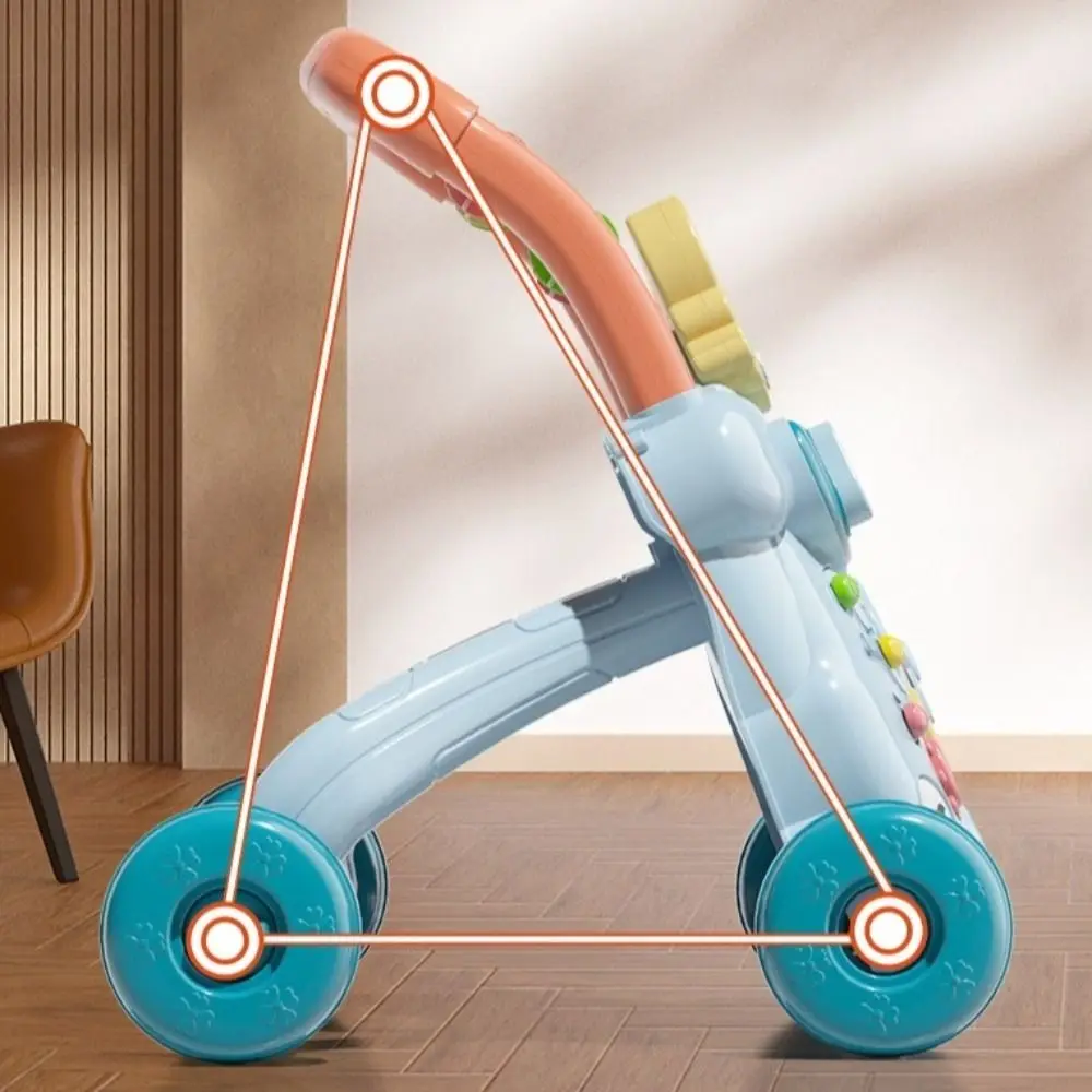

Cartoon Baby Walker Trolley Sliding Anti Rollover Musical Baby Push Walker Multiple Activities Music Lights Toddler Trolley