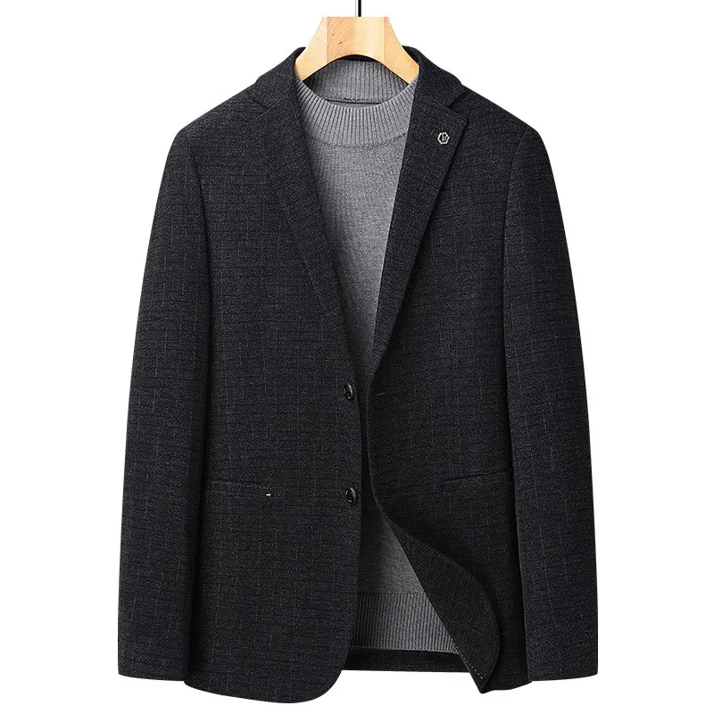 

Casual Suit Men's Fashionable Jacket Work Commuting Vertical Line Suit Design Sense Woolen Short Style Korean Version Trend