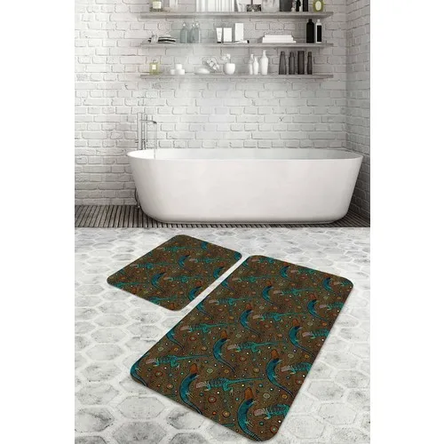 Bouquet Home 2'li Iguana Suit Bath Mats and Toilet Seat Pad