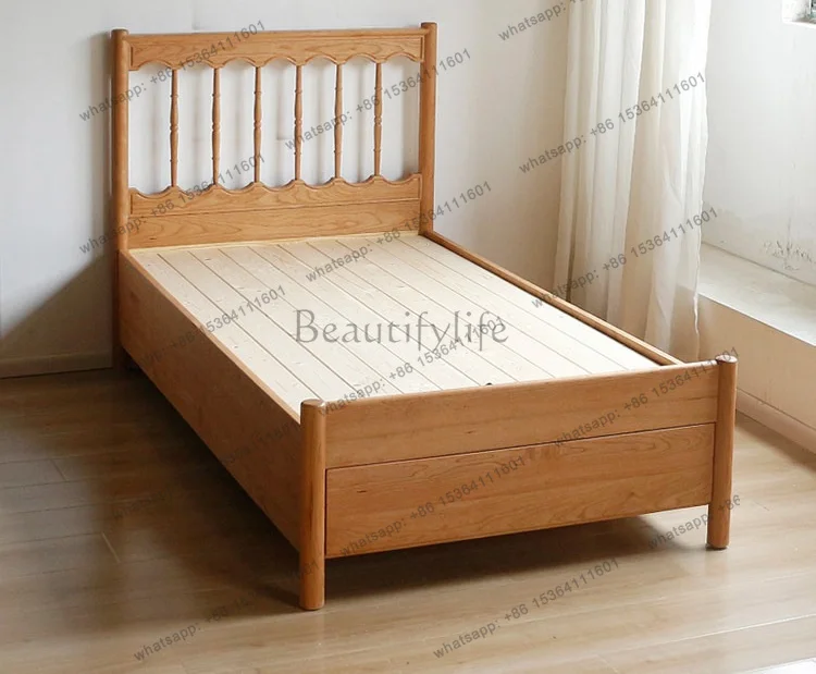 Factory Direct Sales Nordic Ground Off Air Pressure Storage Bed 1.2\ 1.5m Drawer Bed Customizable