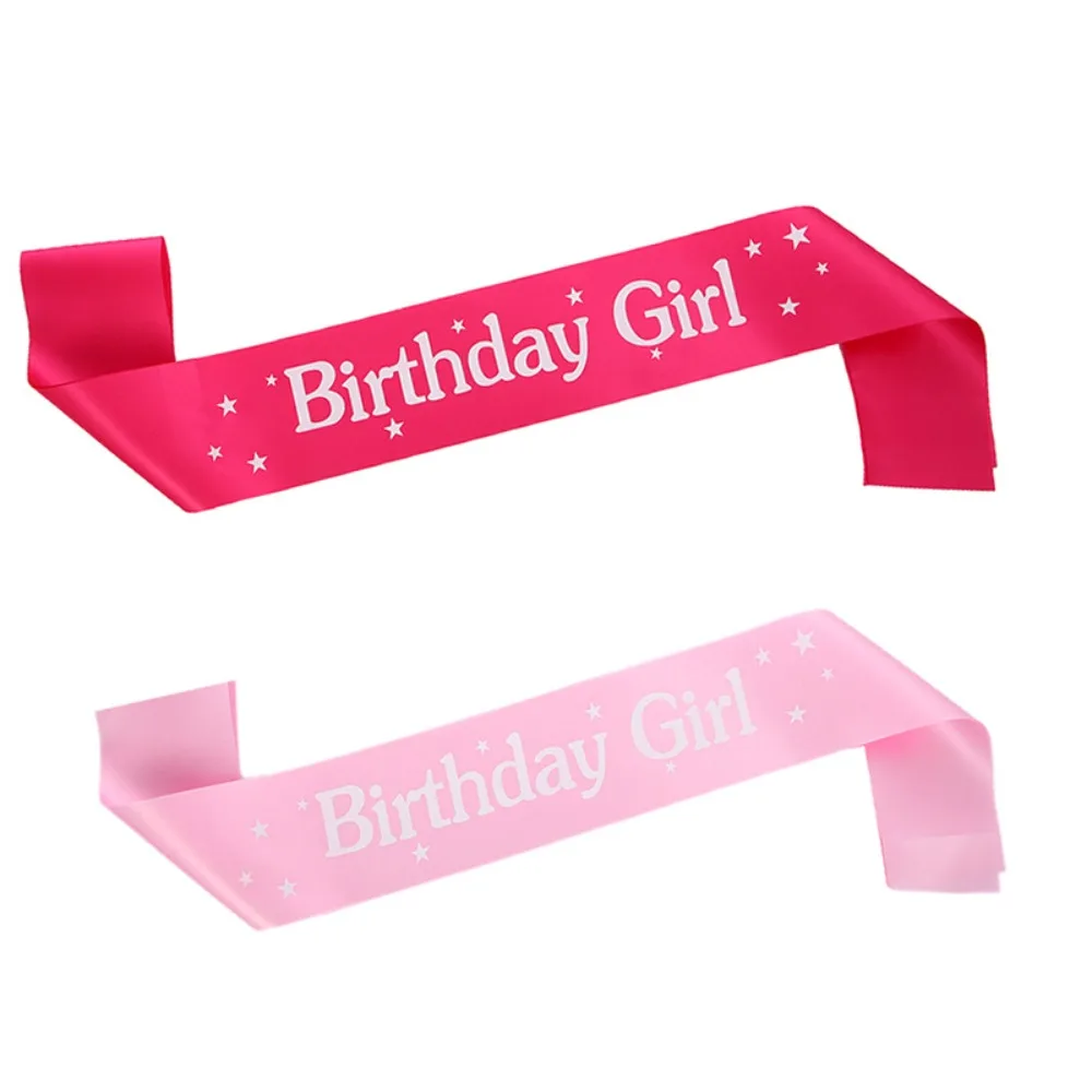 Birthday Girl Sash for Girls Women 13th 16th 18th 20th 21st Happy Birthday Party Decoration Supplies Pink Rose Rec Birthday Sash