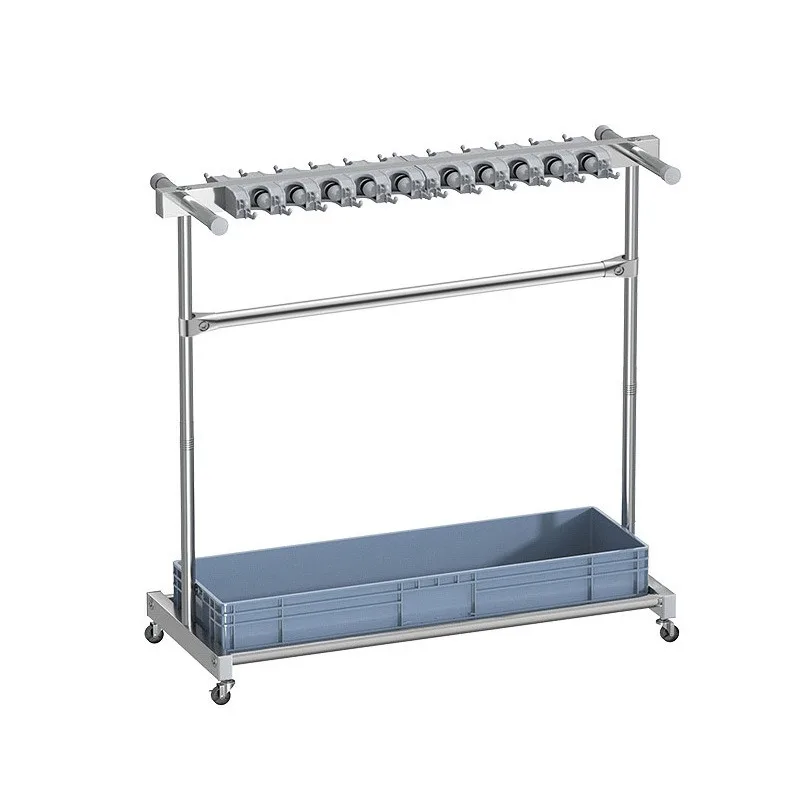 

Stainless steel mop rack, movable shelf, balcony floor, storage rack