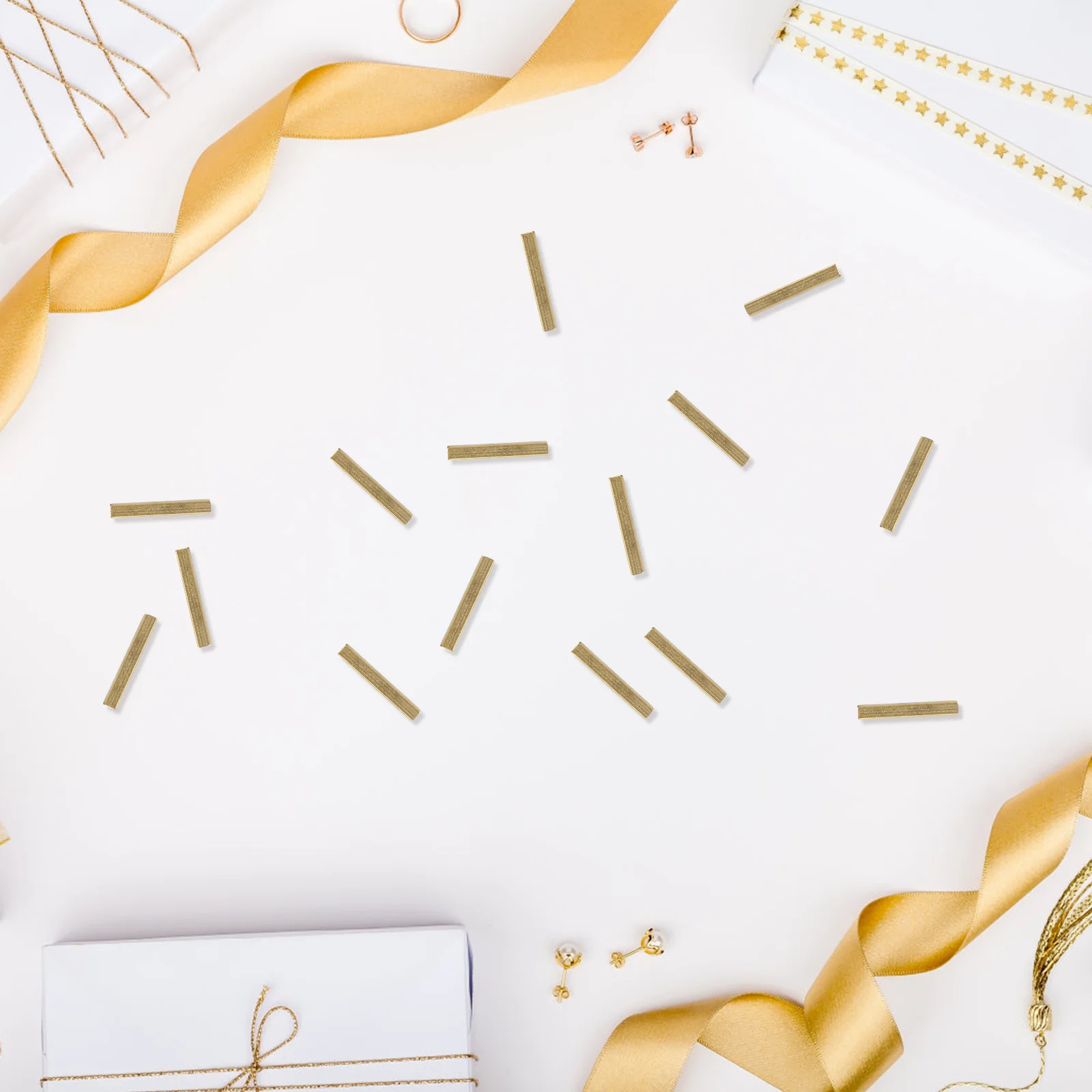 

50Pcs Hollow Square Brass Tube DIY Jewelry Making Accessories Durable Resistant to Discoloration Fashionable Individual Style