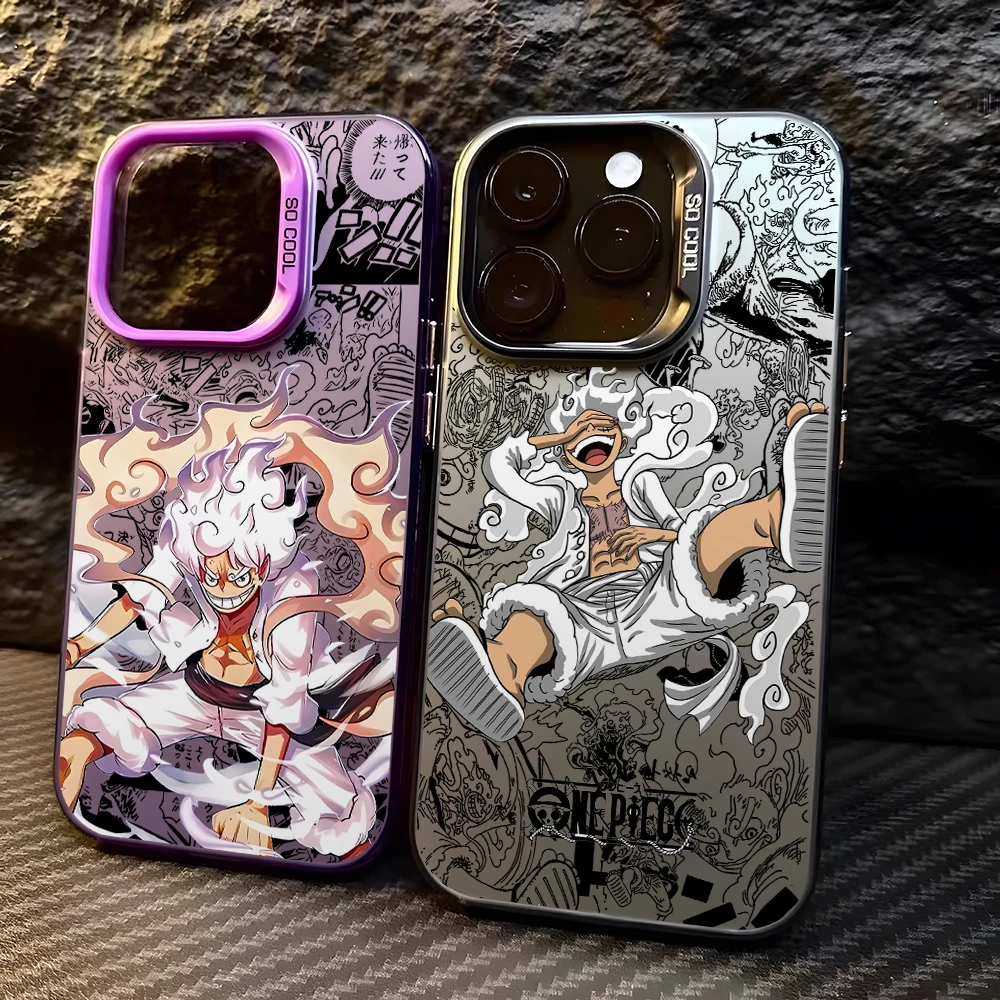 One Piece Luffy Nika Handyhülle für Xiaomi Redmi 14C 13C 12C 10 Note 15 14 13 12 Pro Plus 4G 5G Silberne Hartschale