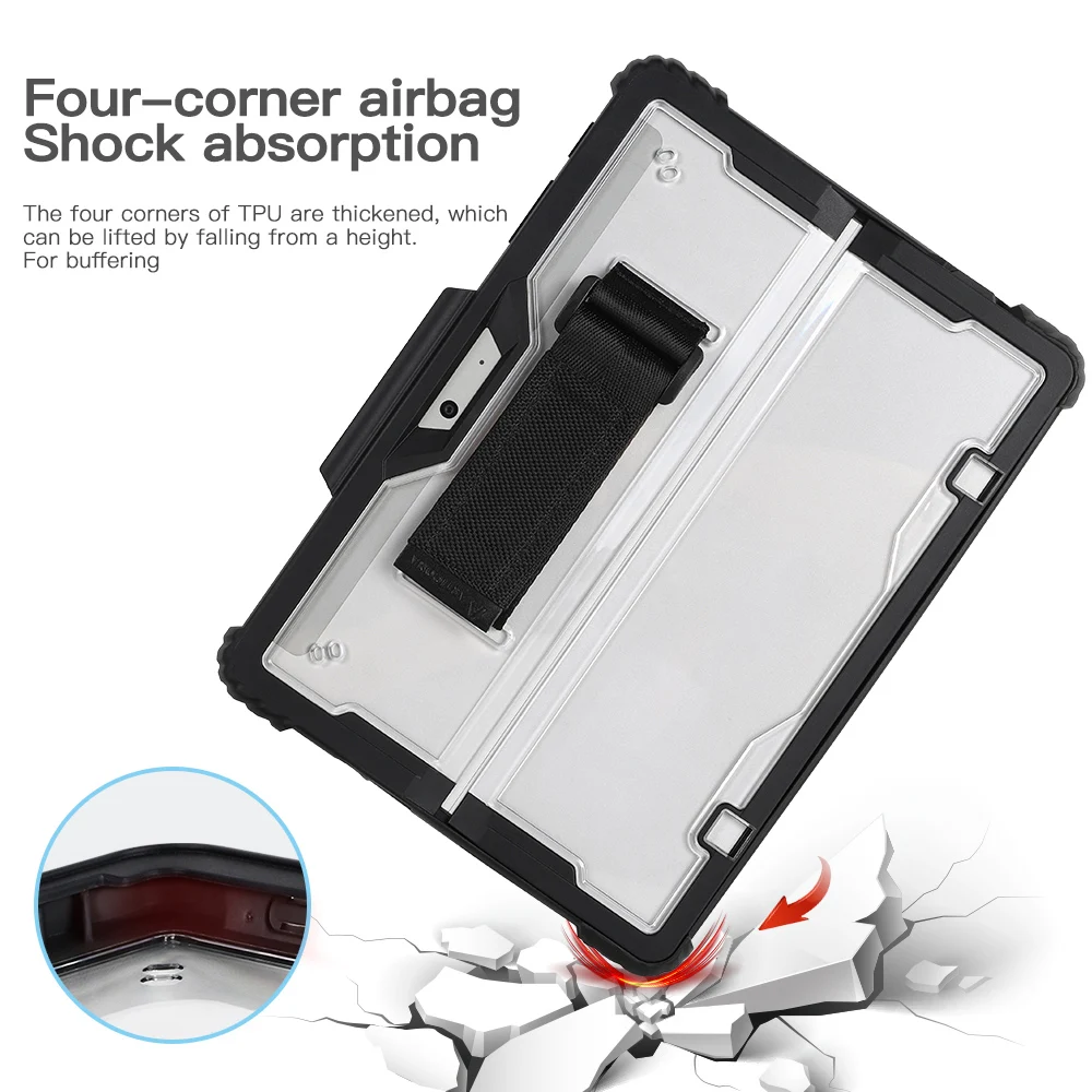 Case for Microsoft Surface Pro 11/10/9 Gen Tablet Drop Protection Cover 13 inch Build in Stand Handheld Portable Go 4/3/2 10.5