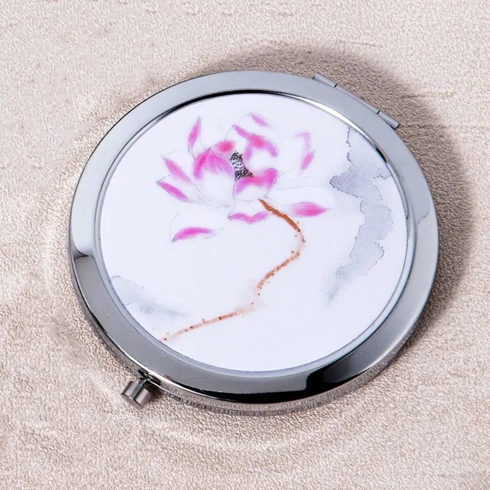 Chinese Ancient Style Compact Mirror Beauty Mirror Metal Pocket Size Portable Mirror Folding Cute Vanity Mirror Children